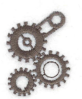 Embroidery Design: Cogs and wheels<br> 1.06w X 1.44h
