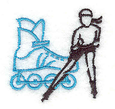 Embroidery Design: Rollerblading<br> 1.44w X 1.44h