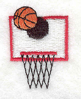 Embroidery Design: Baketball with hoop<br> 1.06w X 1.50h