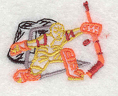 Embroidery Design: Hockey goalie in net<br> 1.50w X 1.25h