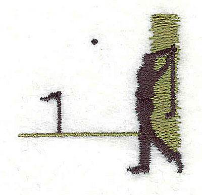Embroidery Design: Golfer swinging<br> 1.50w X 1.44h