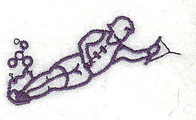Embroidery Design: Water skier<br> 2.13w X 1.13h