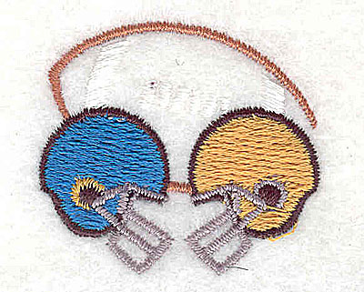 Embroidery Design: Football with helmets<br> 1.50w X 1.31h
