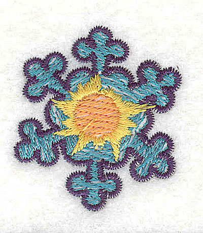 Embroidery Design: Snowflake with sun<br> 1.31w X 1.50h