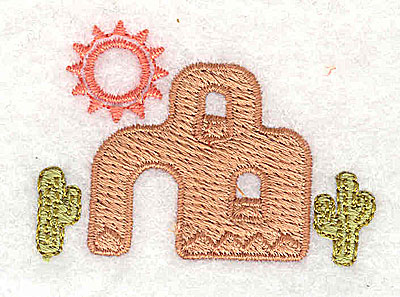 Embroidery Design: Adobe house<br> 1.94w X 1.38h