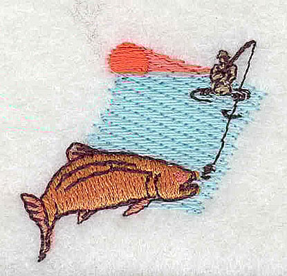 Embroidery Design: Fishing<br> 1.50w X 1.38h