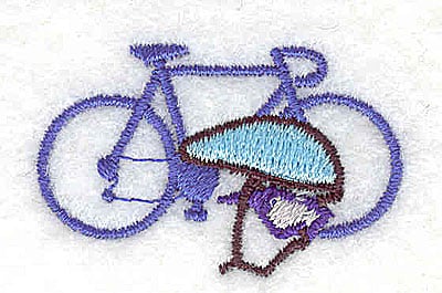 Embroidery Design: Bicycle and helmet<br> 1.50w X 1.00h