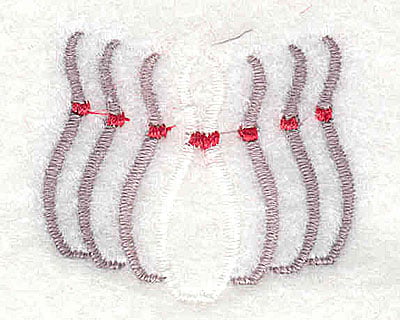 Embroidery Design: Bowling pins<br> 1.44w X 1.25h