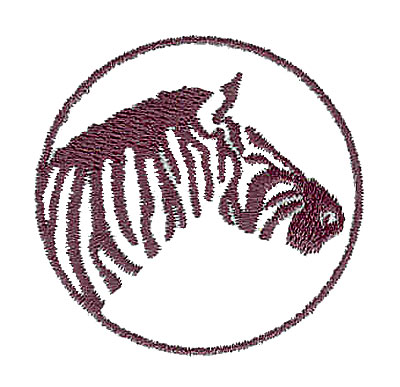 Embroidery Design: Zebra head<br> 1.75w X 1.69h