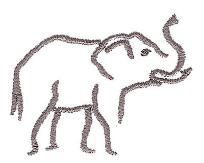 Embroidery Design: Elephant<br> 2.00w x 1.63h