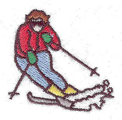 Embroidery Design: Skier<br> 1.56w X 1.50h