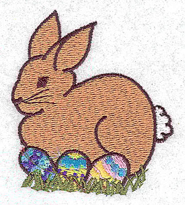 Embroidery Design: Easter bunny with eggs<br> 2.13w X 2.44h