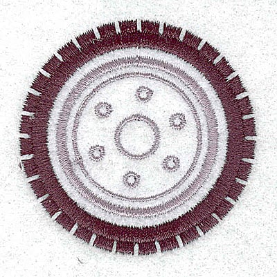 Embroidery Design: Tire with rim<br> 2.19w X 2.19h | Embroidery Legacy Embroidery Design: Tire with rim<br> 2.19w X 2.19h