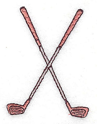 Embroidery Design: Crossed golf clubs<br> 1.88w X 2.44h