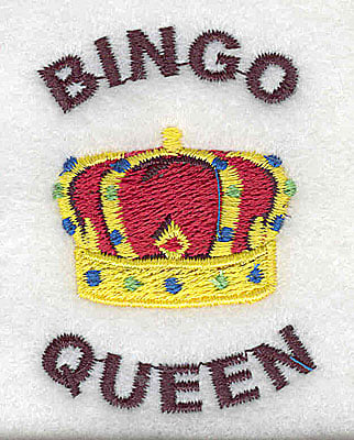 Embroidery Design: Bingo Queen<br> 1.63w X 2.25h