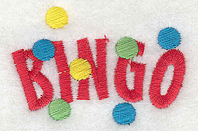 Embroidery Design: Bingo<br> 2.25w X 1.44h | Embroidery Legacy Embroidery Design: Bingo<br> 2.25w X 1.44h