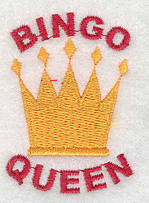 Embroidery Design: Bingo Queen<br> 1.63w X 2.25h