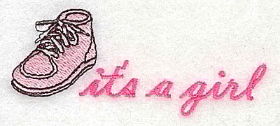 Embroidery Design: It's a Girl<br> 3.31w X 1.31h | Embroidery Legacy Embroidery Design: It's a Girl<br> 3.31w X 1.31h