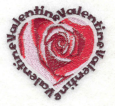 Embroidery Design: Valentine heart with rose<br> 2.25w X 2.13h