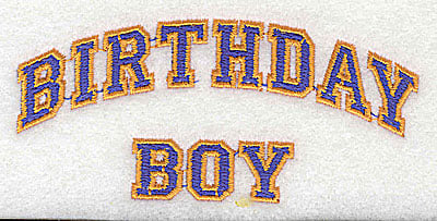 Embroidery Design: Birthday Boy<br> 3.94w X 1.19h