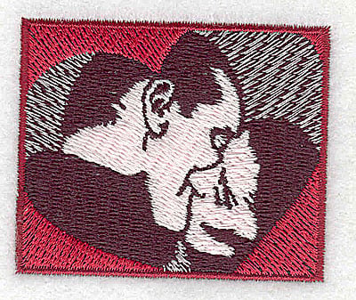Embroidery Design: Couple kissing<br> 2.25w X 1.88h