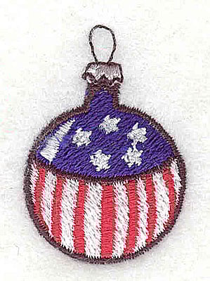 Embroidery Design: Christmas ornament stars and stripes<br> 1.00w X 1.50h