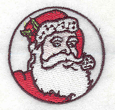 Embroidery Design: Santa head<br> 1.94w X 1.94h