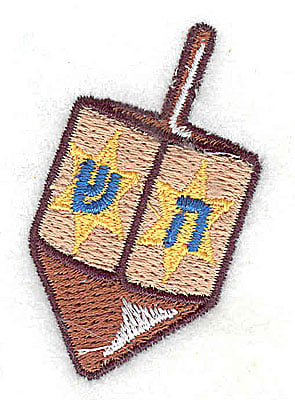 Embroidery Design: Dreidel <br> 1.31w X 2.00h
