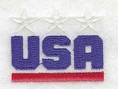 Embroidery Design: USA<br> 1.81w X 1.44h