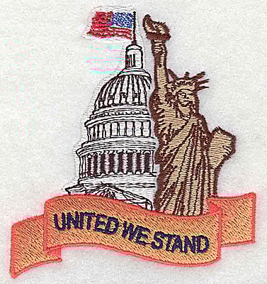 Embroidery Design: United We Stand<br> 3.13w X 3.50h