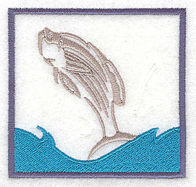 Embroidery Design: Leaping fish<br> 2.88w X 2.75h