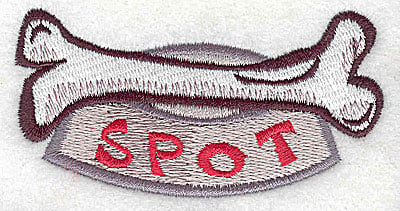 Embroidery Design: Dog dish<br> 3.19w X 1.63h