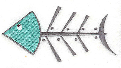 Embroidery Design: Fish skeleton<br> 3.88w X 1.94h