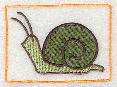 Embroidery Design: Snail with border<br> 3.50w X 2.55h