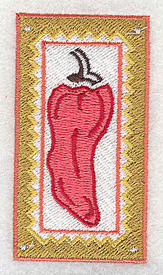 Embroidery Design: Chilli pepper<br> 1.44w X 2.69h