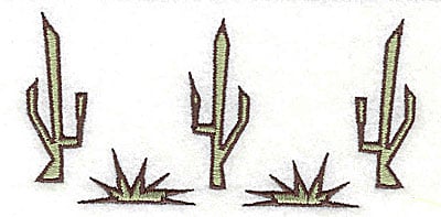 Embroidery Design: Row of cactus<br> 3.94w X 1.88h
