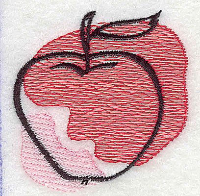 Embroidery Design: Apple<br> 2.31w X 2.38h