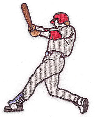 Embroidery Design: Baseball player<br> 2.50w X 3.31h | Embroidery Legacy Embroidery Design: Baseball player<br> 2.50w X 3.31h