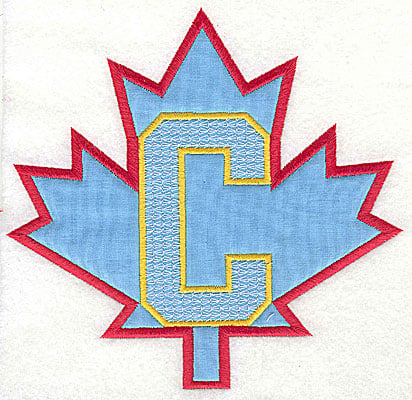 Embroidery Design: Maple leaf applique with C<br> 6.56w X 6.38h