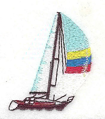 Embroidery Design: Sailboat<br> 1.62w X 2.00h