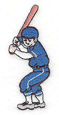 Embroidery Design: Baseball Player<br> 1.13w X 2.88h