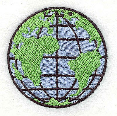 Embroidery Design: Globe<br> 2.19w X 2.19h