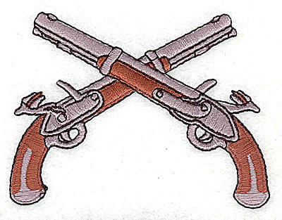 Embroidery Design: Crossed muskets<br> 3.25w X 2.44h