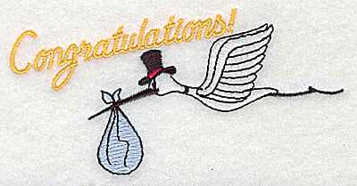 Embroidery Design: Congratulations<br> 4.38w X 2.19h