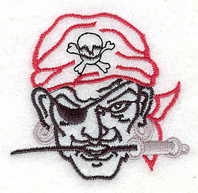 Embroidery Design: Pirate head<br> 2.50w X 2.38h