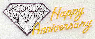 Embroidery Design: Happy Anniversary<br> 4.44w X 1.69h