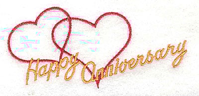 Embroidery Design: Happy Anniversary<br> 4.13w X 1.88h