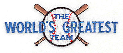 Embroidery Design: The World's Greatest Team<br> 4.13w X 1.56h