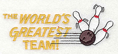 Embroidery Design: The World's Greatest Team<br> 4.50w X 1.81h