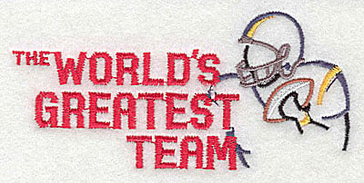 Embroidery Design: The World's Greatest Team (football)<br> 4.31w X 2.00h
